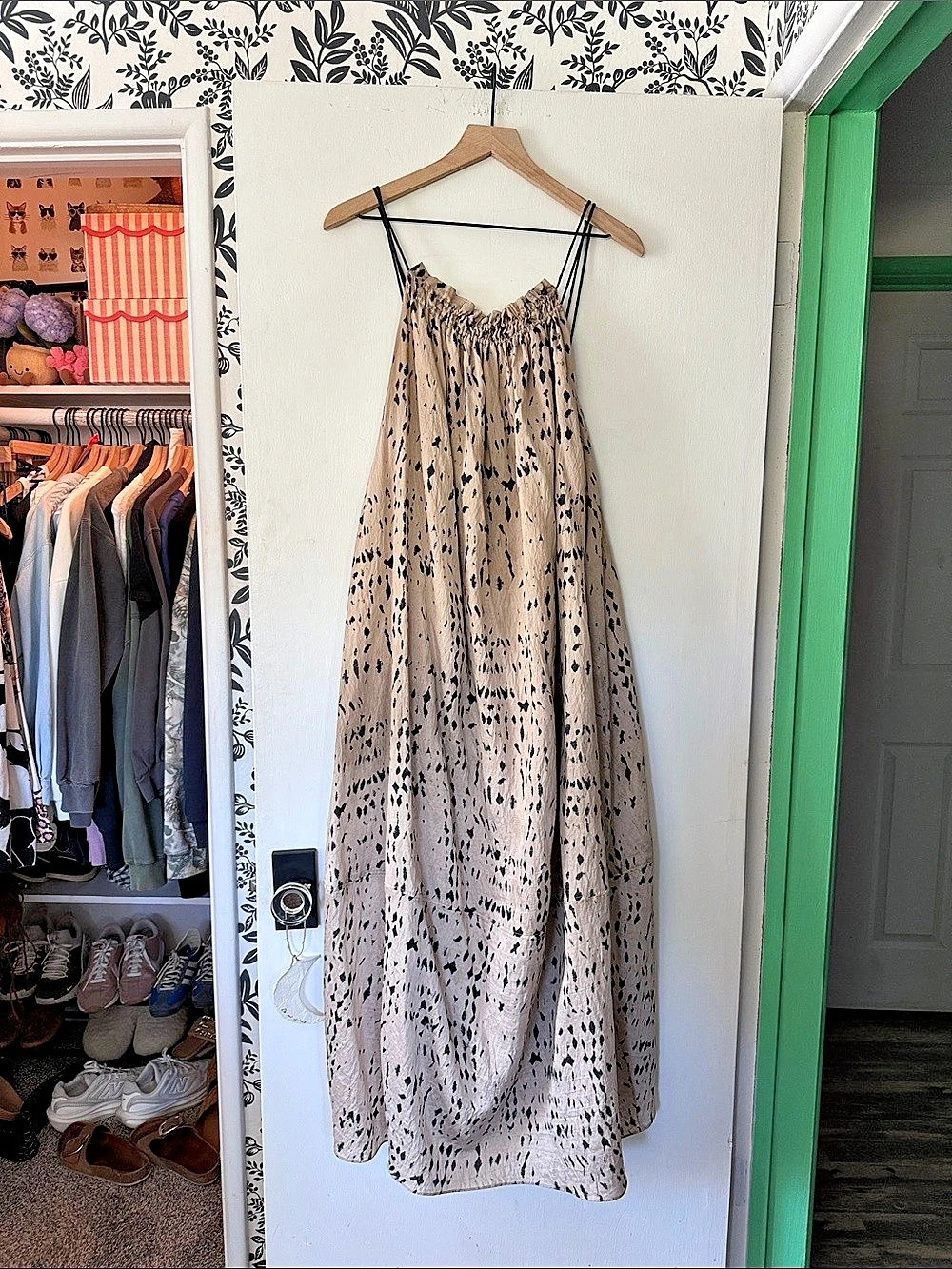 H&M Strappy Dress Animal Print Maxi Dress Size Large Like New